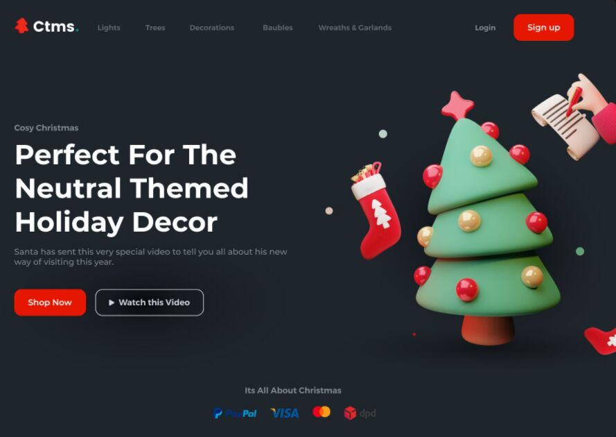 Holiday Decor Landing Page